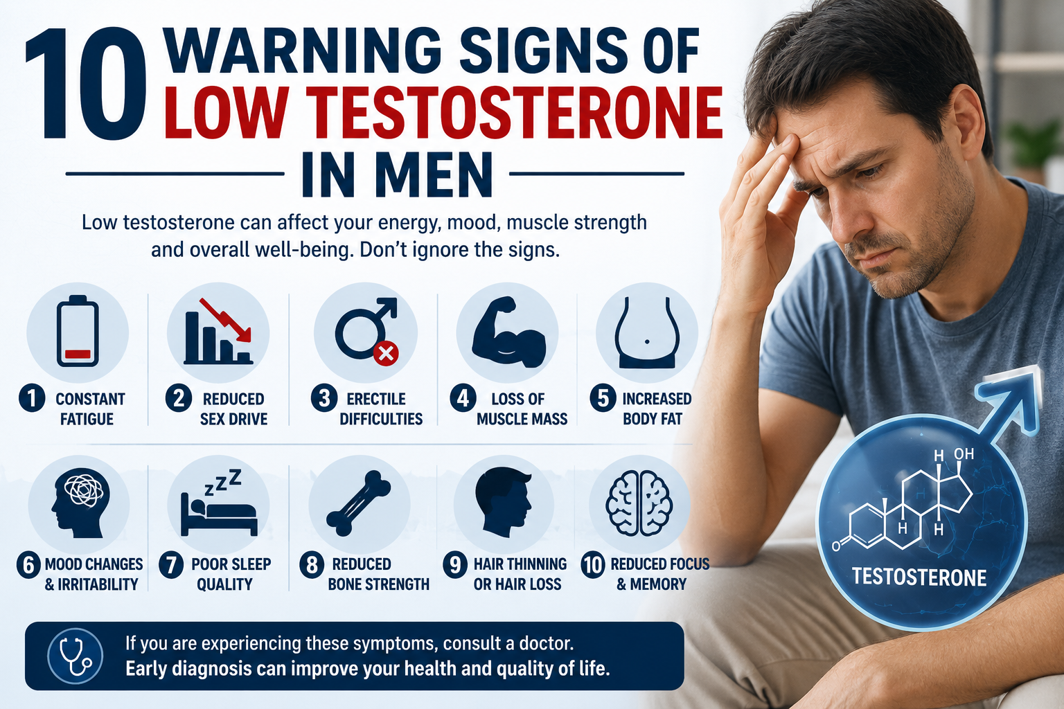 10 Warning Signs of Low Testosterone in Men