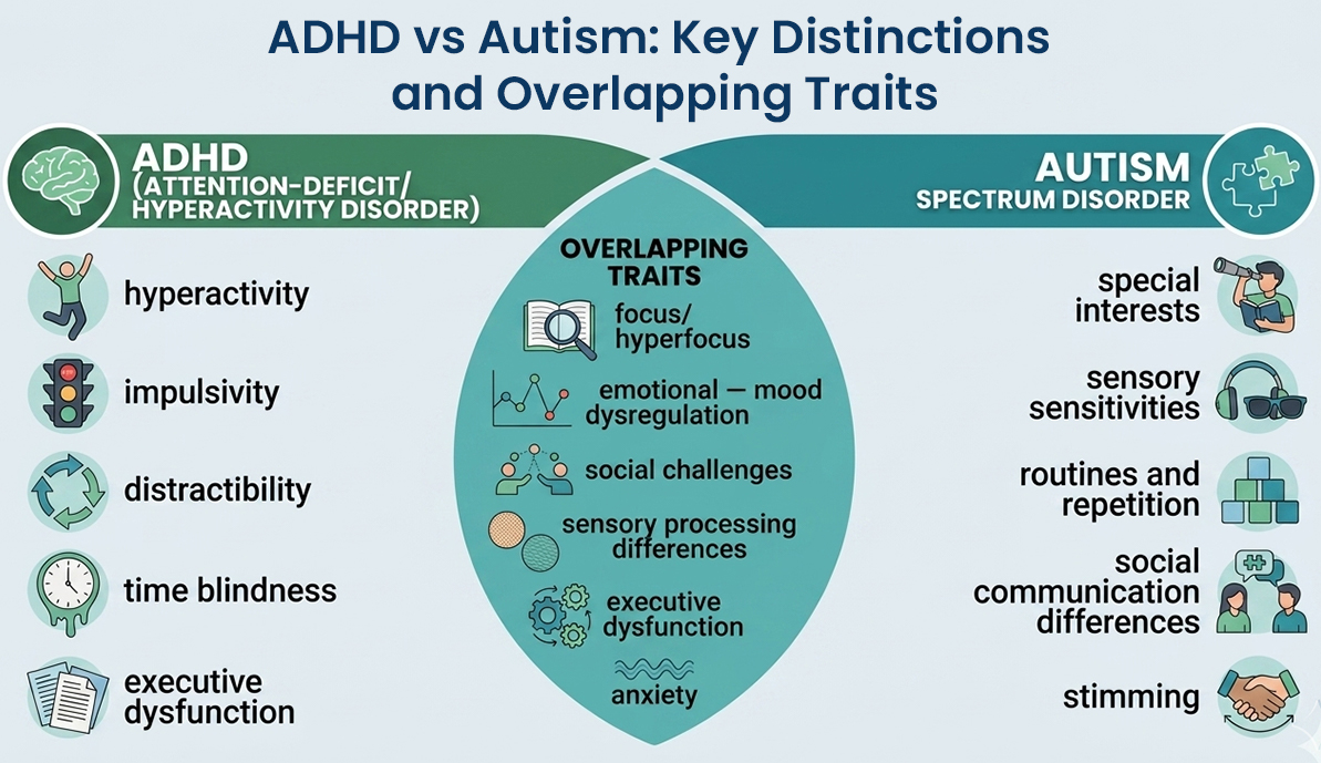 ADHD vs Autism: Key Distinctions and Overlapping Traits