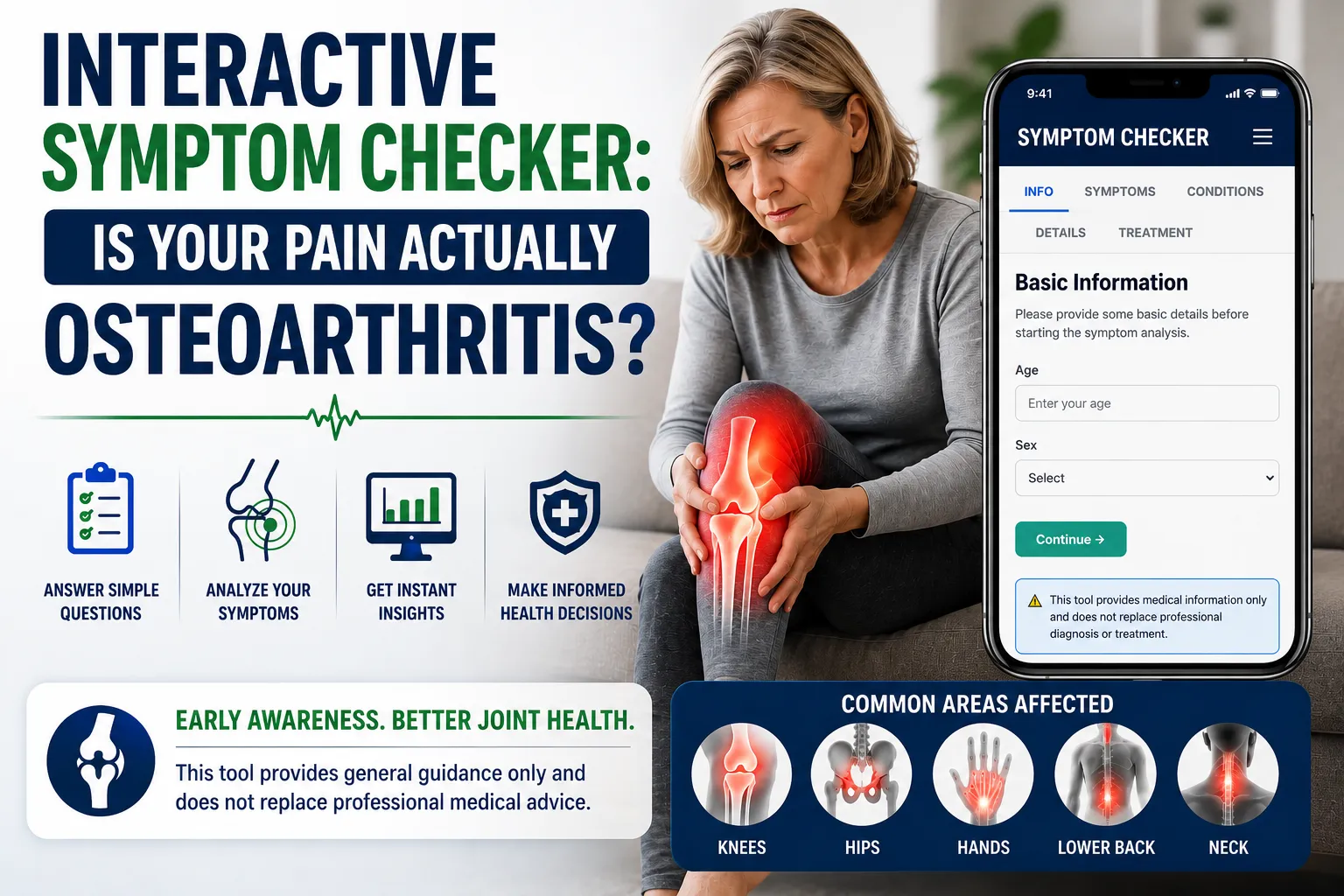 Osteoarthritis symptoms interactive checker