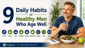 Healthy men daily habits age well
