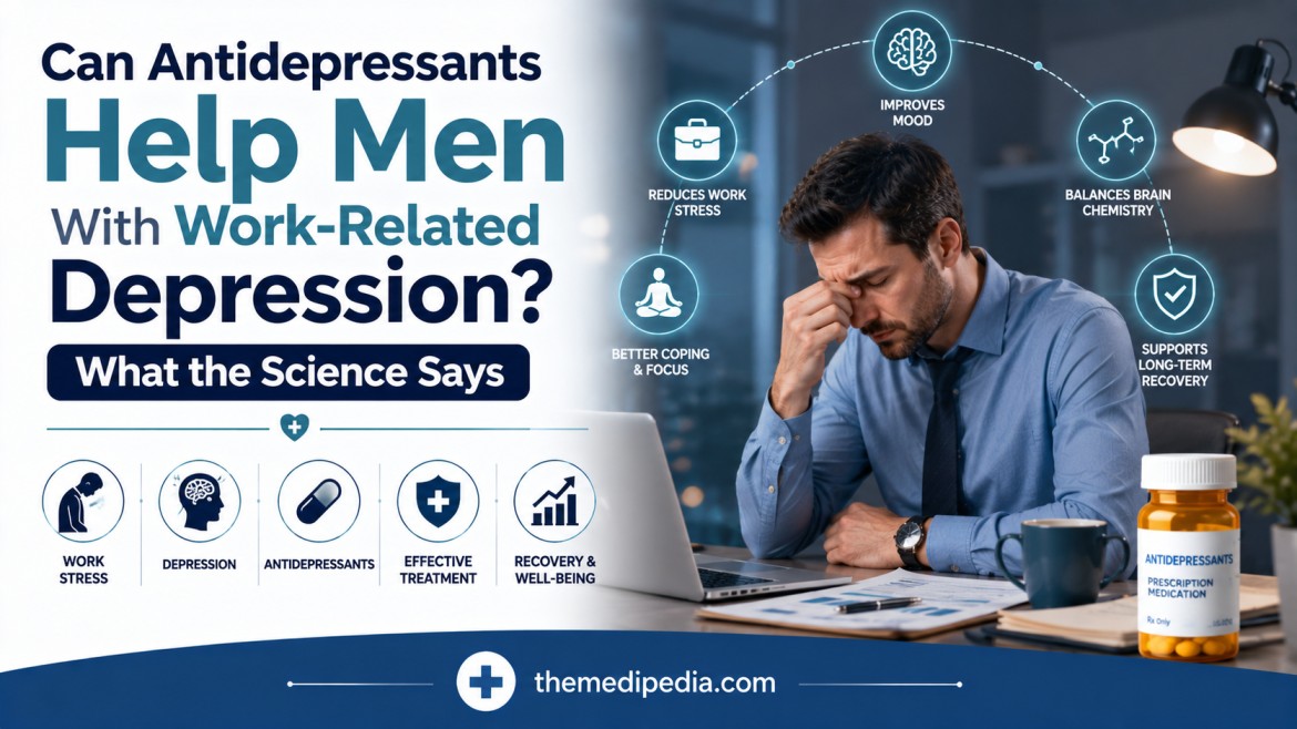 Can Antidepressants Help Men With Work-Related Depression? What the Science Says