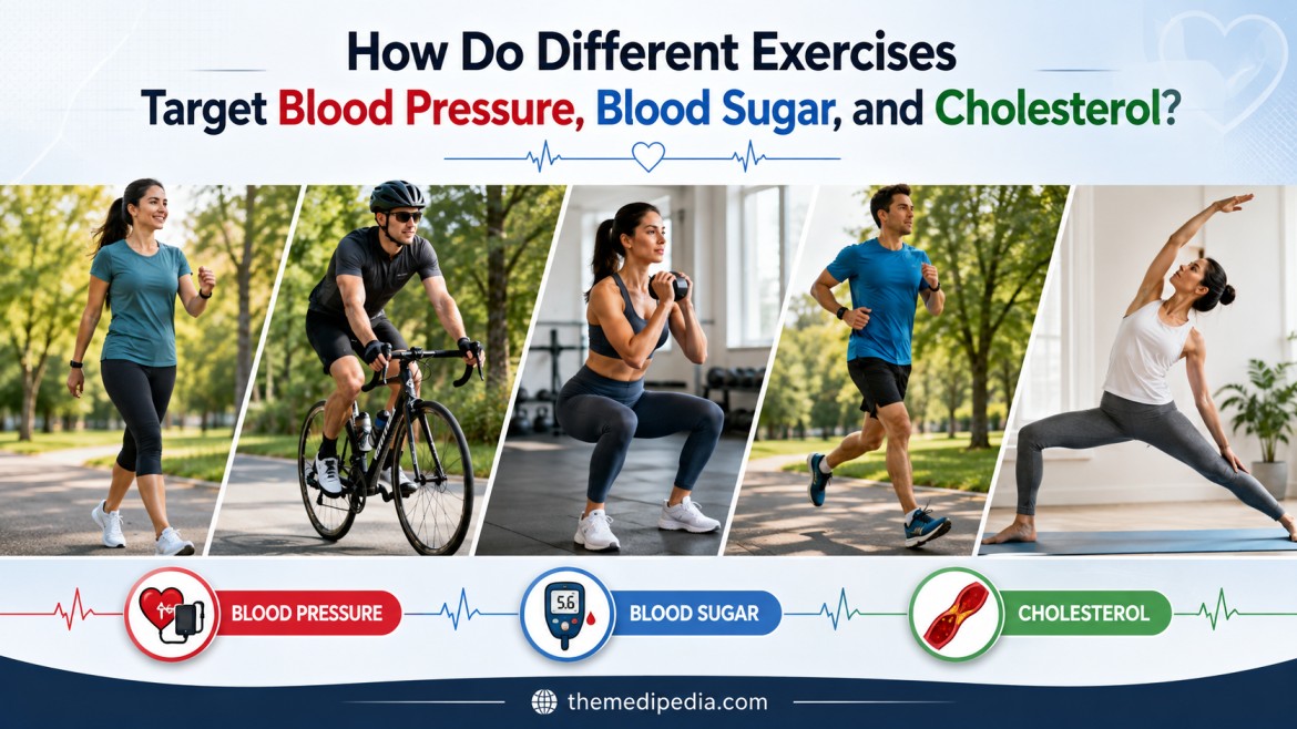How Do Different Exercises Target Blood Pressure, Blood Sugar, and Cholesterol