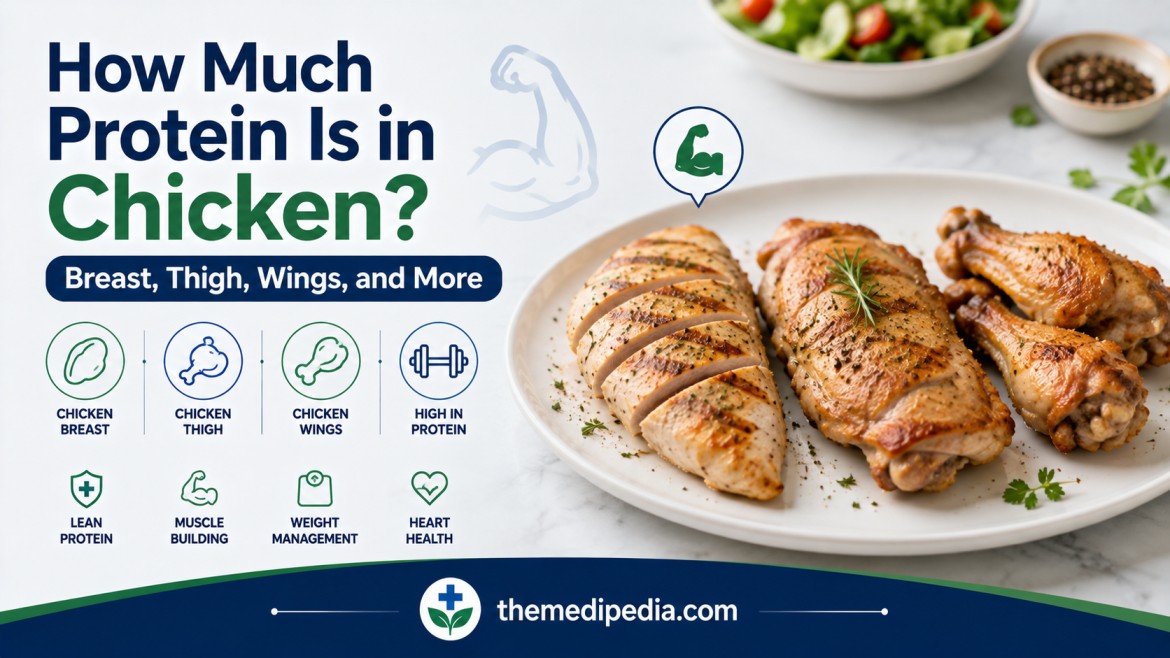 How Much Protein Is in Chicken Breast, Thigh, Wings, and More